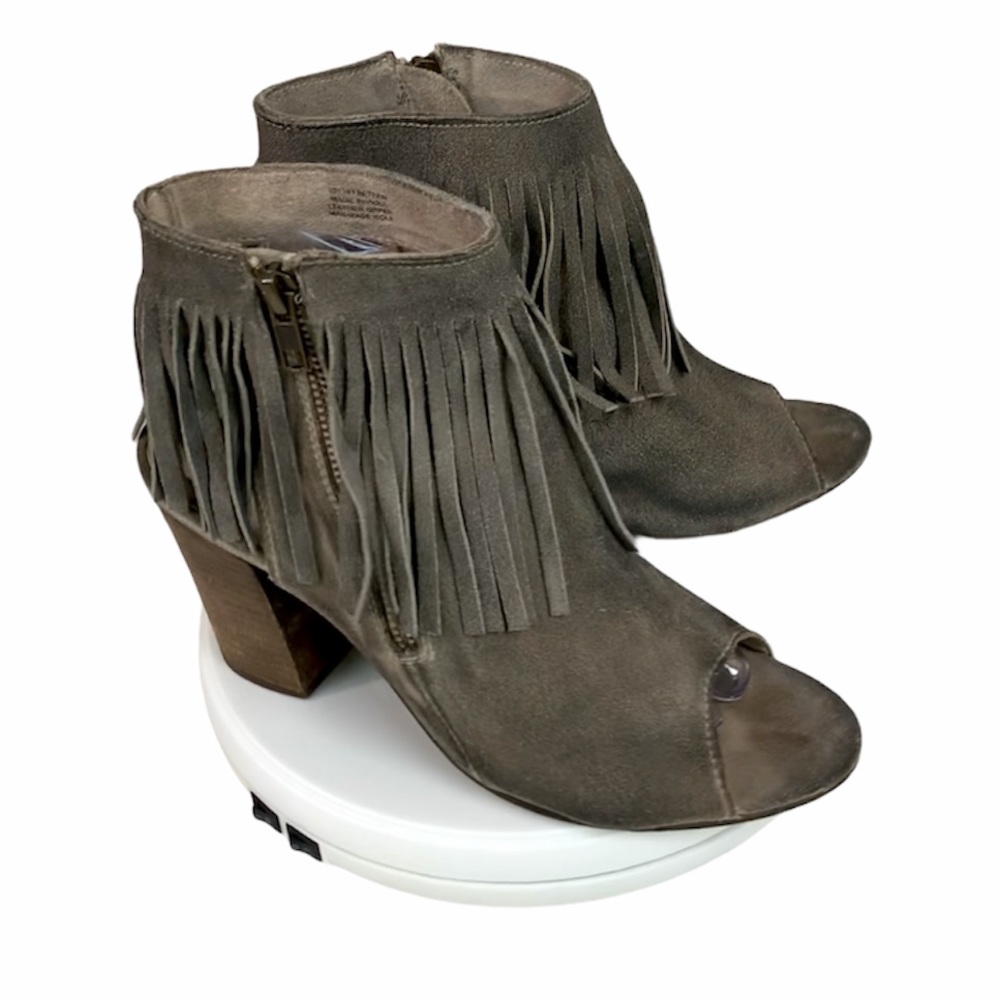 DIBA TRUE Indie Leather Fringe Ankle Boot Sz 10